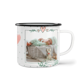 Fotohrnček plecháčik s fotkou a textom - Meadow baby